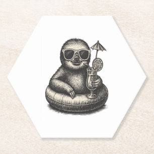 Sloth Summer Vibes (2) Untersetzer