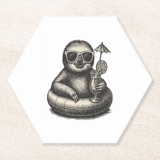 Sloth Summer Vibes (2) Untersetzer (Vorderseite)