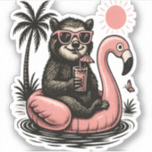 Sloth Summer Vibes Aufkleber (Vorderseite)