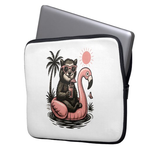 Sloth Summer Vibes Laptopschutzhülle (Vorderseite Links)