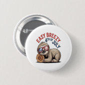 Sloth Sunflower 4. Juli Button (Vorne & Hinten)