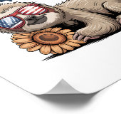 Sloth Sunflower 4. Juli Poster (Ecke)