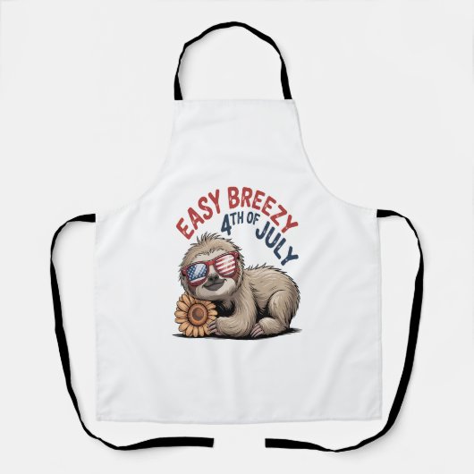 Sloth Sunflower 4. Juli Schürze (Vorderseite)