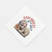 Sloth Sunflower 4. Juli Serviette (Ecke)