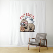 Sloth Sunflower 4. Juli Wandteppich (Beispiel)