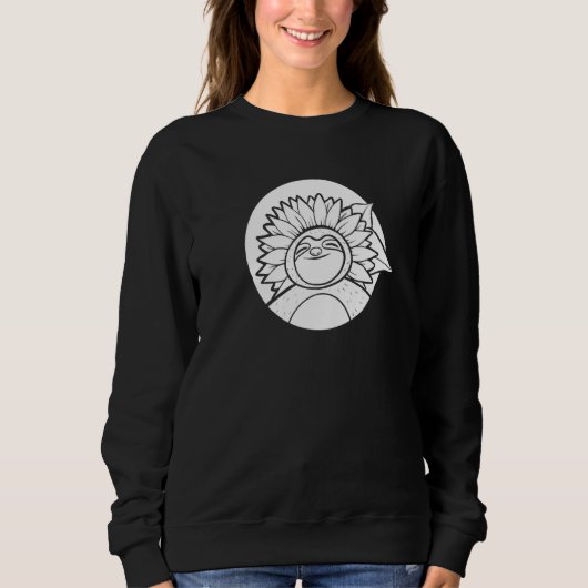 Sloth Sunflower Wildlife Animal  Sloth Sweatshirt (Vorderseite)