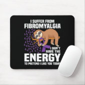 Sloth Support Lila Ribbon Krieger Fibromyalgie A Mousepad (Mit Mouse)