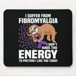 Sloth Support Lila Ribbon Krieger Fibromyalgie A Mousepad
