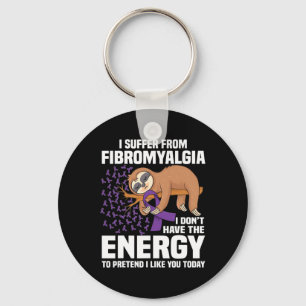 Sloth Support Lila Ribbon Krieger Fibromyalgie A Schlüsselanhänger
