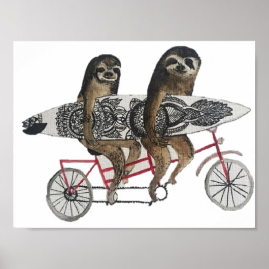 sloth surf bike poster (Vorne)