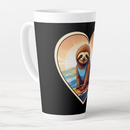 Sloth Surfing Milchtasse (Linke Ecke)