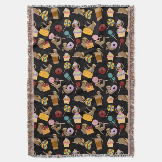 Sloth-süßes Leckerei-Muster Decke (Vorderseite Vertikal)