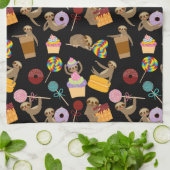 Sloth-süßes Leckerei-Muster Geschirrtuch (Gefaltet)