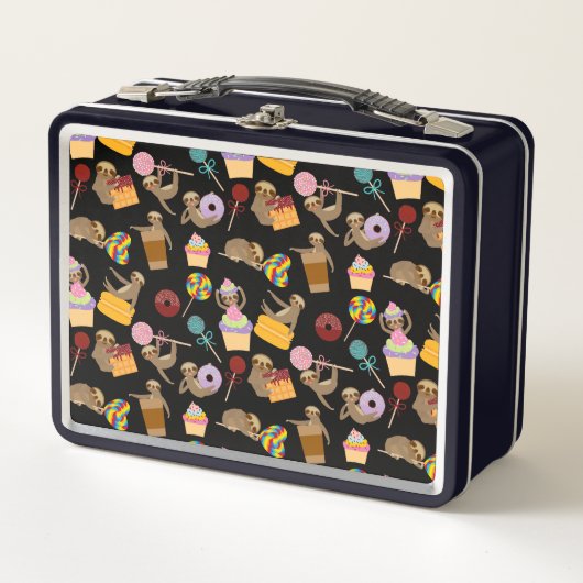 Sloth-süßes Leckerei-Muster Metall Brotdose (Vorderseite)