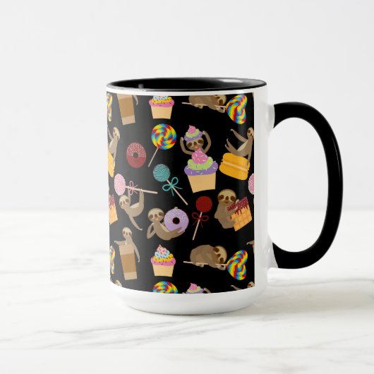 Sloth-süßes Leckerei-Muster Tasse (Rechts)