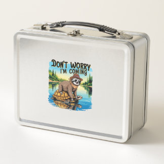 Sloth T-Shirt- Don't Worry I'm Coming Metall Brotdose