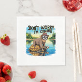 Sloth T-Shirt- Don't Worry I'm Coming Serviette (Beispiel)