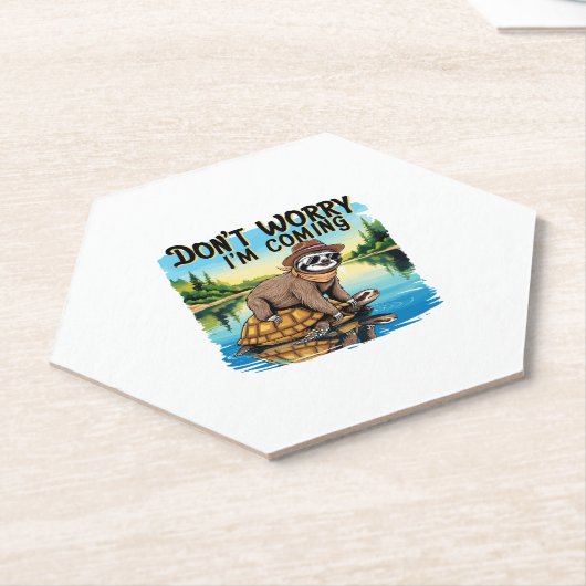 Sloth T - Shirt - Keine Sorge, ich komme Untersetzer (angewinkelt)