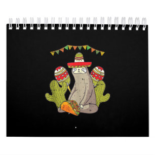 Sloth Taco Sombrero Mexican Fiesta Kalender