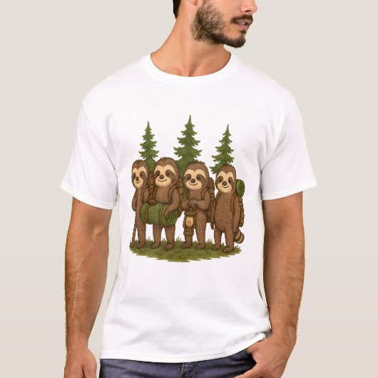 Sloth Team Sloth Hiking Camping T-Shirt (Vorderseite)