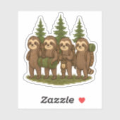 Sloth Team Sloth Wandern Camping Aufkleber (Blatt)