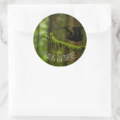 Sloth Tennis Player mit Text im Regenwald Runder Aufkleber (Tasche)