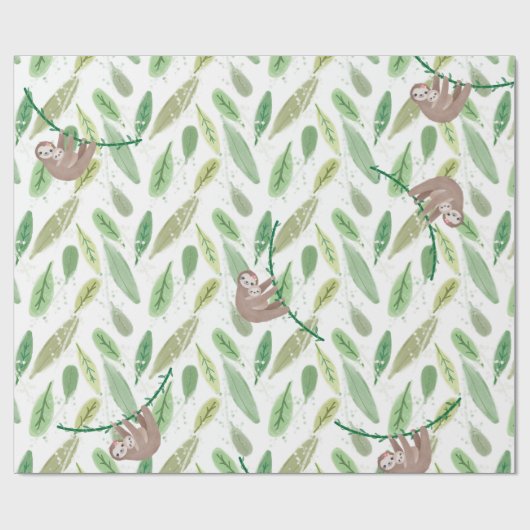 Sloth-Thema Geschenkpapier (Flach)