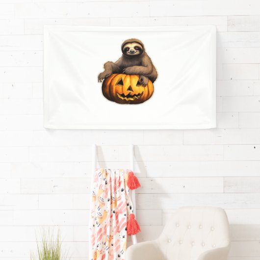 Sloth thematischer halloween Oversized T - Shirt Banner (Insitu)
