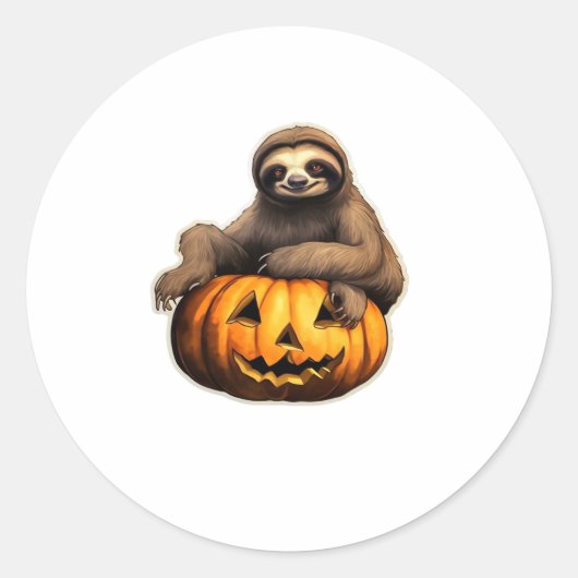 Sloth thematischer halloween Oversized T - Shirt Runder Aufkleber (Vorderseite)