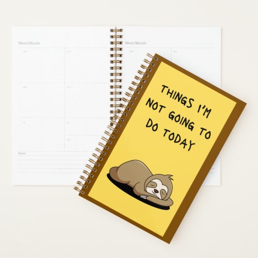 Sloth Things I'm Not Going To Do Today Planner Planer (Anzeige)