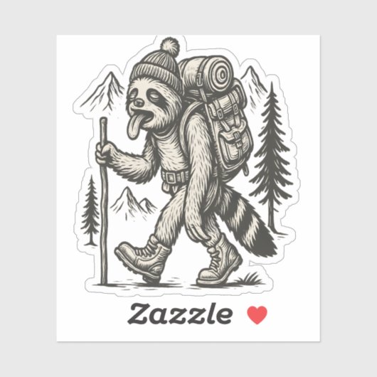 Sloth Tired Sloth Wandern Aufkleber (Blatt)
