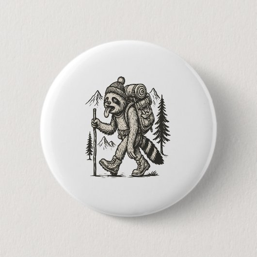 Sloth Tired Sloth Wandern Button (Vorderseite)