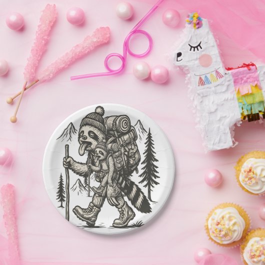 Sloth Tired Sloth Wandern Pappteller (Party)