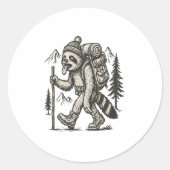 Sloth Tired Sloth Wandern Runder Aufkleber (Vorderseite)