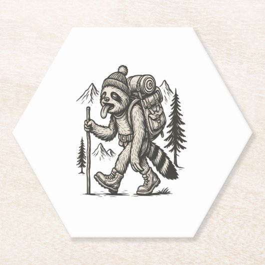 Sloth Tired Sloth Wandern Untersetzer (Vorderseite)