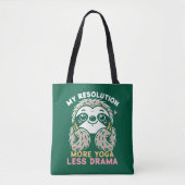 Sloth Tote Bag - Mehr Yoga Weniger Drama Tasche (Vorderseite)