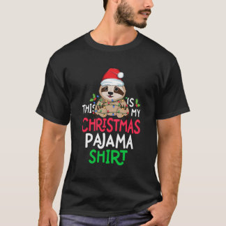 Sloth Tree Lights Funny Funny Dies ist mein Weihna T-Shirt