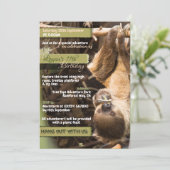 Sloth Tree Tops Adventure Einladungen (Stehend Vorderseite)