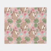 Sloth Tropical Dream Fleecedecke (Vorderseite (Horizontal))
