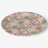 Sloth Tropical Dream Pappteller (Schrägansicht)