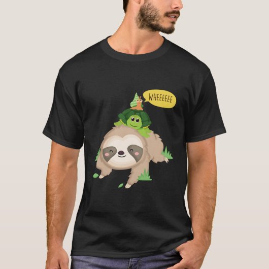 Sloth Turtle Snail Funny Slow Lazy Animal Lover Gi T-Shirt (Vorderseite)