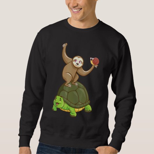 Sloth Turtle Snail Lazy Sloths Animal Graphic Sweatshirt (Vorderseite)