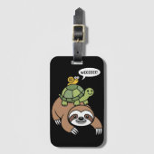 Sloth Turtle Snail Piggyback Animal Running Wild  Gepäckanhänger (Vorderseite Vertikal)