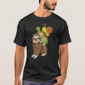 Sloth Turtle Snail Piggyback Running Riding Team 1 T-Shirt (Vorderseite)