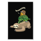 Sloth Turtle Snail Sloth Wheel Funny Fotodruck (Vorne)