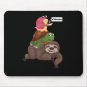Sloth Turtle Snail Team Piggyback Slow Graphic Mousepad (Vorne)