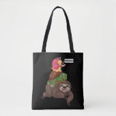 Sloth Turtle Snail Team Piggyback Slow Graphic Tasche (Vorderseite)