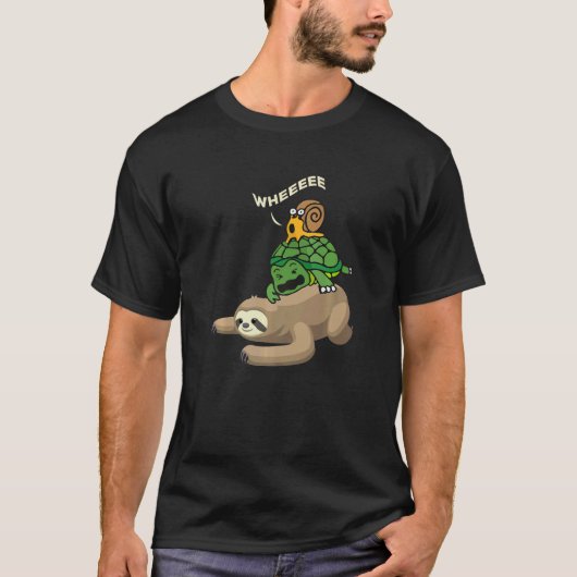 Sloth Turtle Snail Wheee I Sweet Sloth Chilling Ch T-Shirt (Vorderseite)
