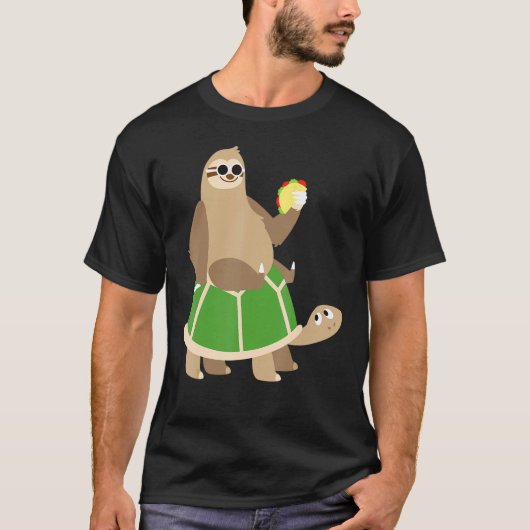 Sloth Turtle Taco Mexico Food Animal Lover Geschen T-Shirt (Vorderseite)