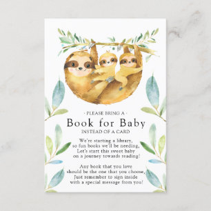 Sloth Twins Baby Shower Book for Baby Card Begleitkarte